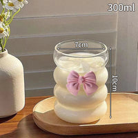 Transparant Drinking Glass Cup Creative Wave Shape Iced Coffee Tumbler Cup Juice Milk Tea Mug Drinkware Water Glasses Ripple Mug Quick Pick Grocers