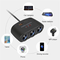 3 in 1 USB Type C Socket 120W Car Cigarette Lighter Splitter 12V 24V Fast Charger Phone Power Adapter for Car DVR GPS Dashcam