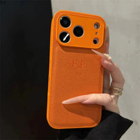 Custom Name Phone Case For iPhone 17 16 15 14 13 Pro Max Plus Air 3D Hot Stamping Faux Leather Cover Couple Gift Quick Pick Grocers
