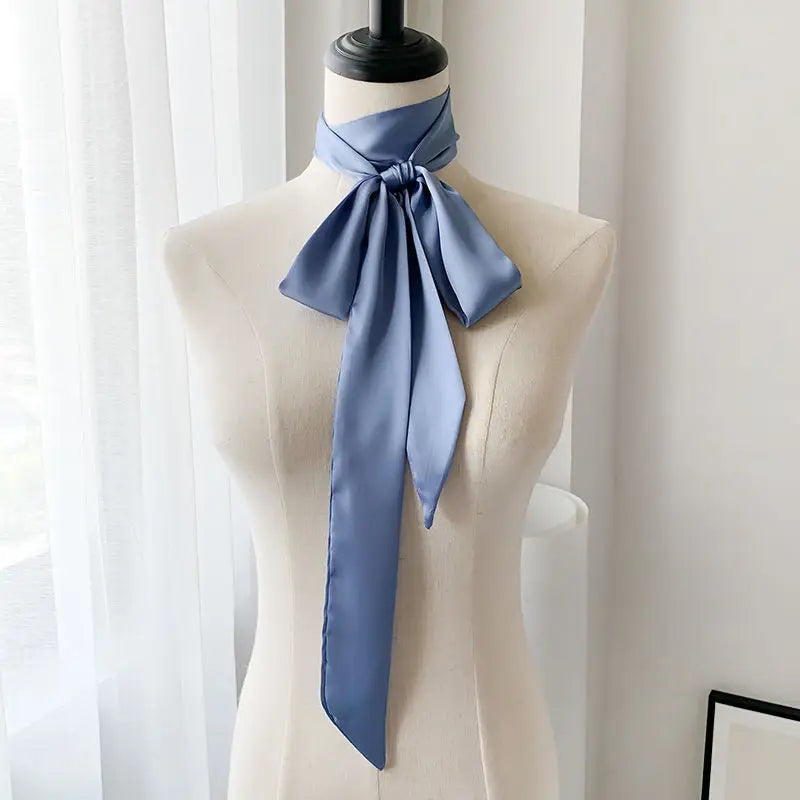 5x200cm Satin Silk Narrow Scarf Neckerchief Solid Neck Scarves Long Silk Thin Scarf Head Neck Hair Band Bag Ribbon Headbands DIY Quick Pick Grocers