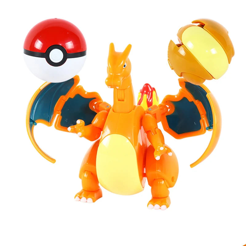 Figure Pokemon Pokeball transform Pikachu Charizard Venusaur Blastoise Mewtwo Gyarados Solgaleo Lunala Eevee poke ball toy gift Quick Pick Grocers