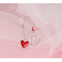 Korean Asymmetric Hollow Black Heart Dangle Earrings For Women Temperament Exaggerated Love Heart Drop Earrings Wedding Jewelry Econic Blanks