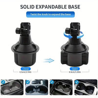 ABS Material Waterproof Car Cup Holder Mount for Tablets and Phones, Heavy Duty Expandable Base for Auto Vehicles