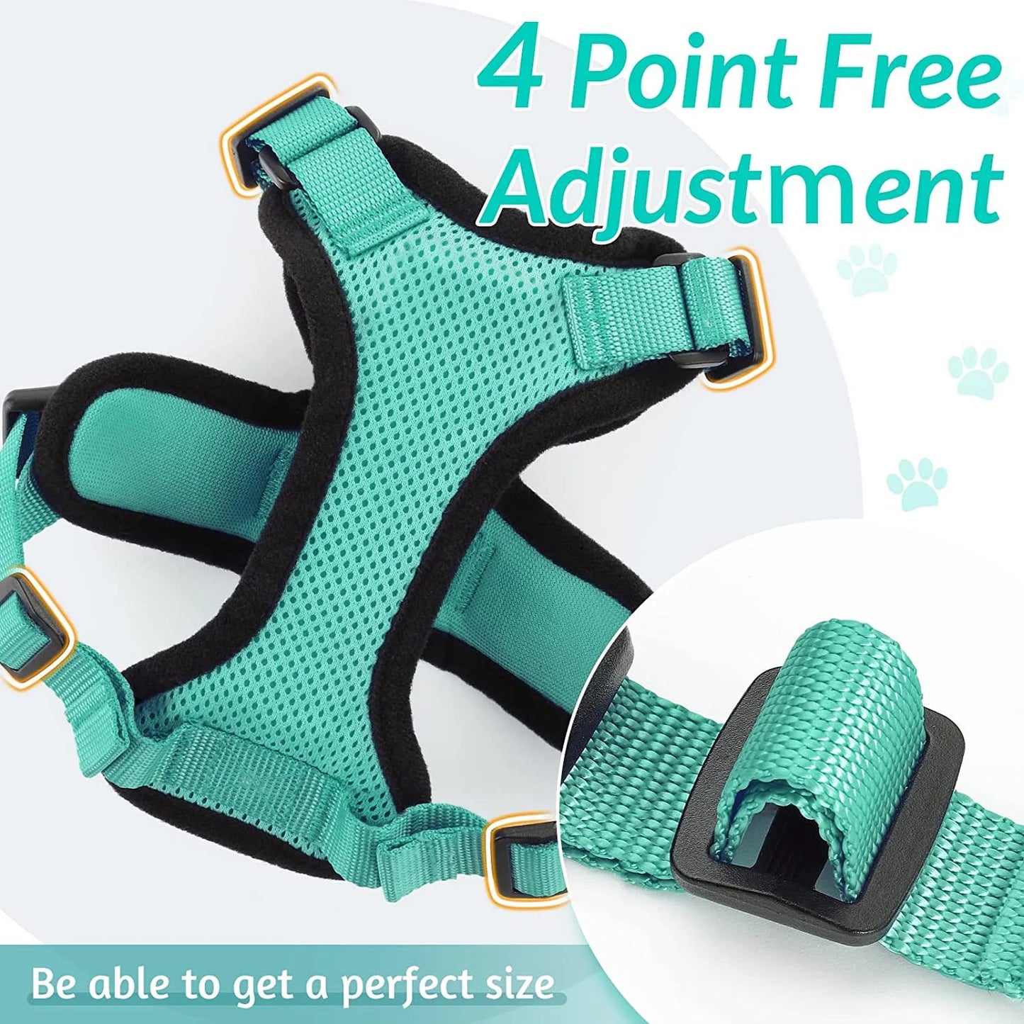 Cat Harness and Leash for Walking, Escape Proof Soft Adjustable Vest Harnesses for Cats, EasyControl Econic Blanks
