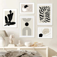 Geometric Leaf Rainbow Abstract Boho Canvas Prints Bohemia Line Poster Nordic Room Wall Aesthetics Art Painting For Home Decor Quick Pick Grocers