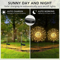 1 Pack Solar Firework Light Outdoor,IP65 Waterproof Solar Garden Flower Lights With 8 Lighting Modes For Outdoor Lighting Econic Blanks