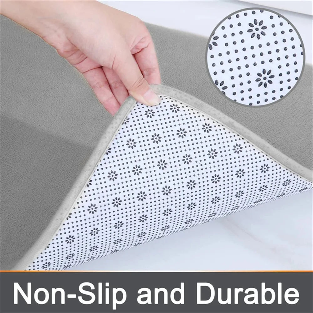 Homaxy Super Absorbent Bath Mat Memory Foam Carpet Non-Slip Toilet Bathroom Rug Soft Living Room Bedroom Shower Decor Foot Rug Quick Pick Grocers