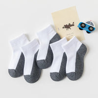 5 Pairs/Lot 2023 New Summer Children Socks Cotton Kids Fashion Black White Gray For 1-12 Years Teen Student Baby Girl Boy Socks Quick Pick Grocers