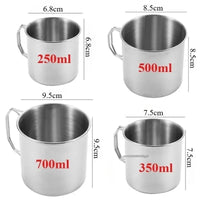 250/350/500/700ml Stainless Steel Camping Cup Portable Outdoor Water Cup Mug With Foldable Handle Kitchen Drinkware Quick Pick Grocers