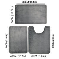 Three Piece Toilet, Bath Floor Mat, Shower Mat, Bath Absorbent Mat, Non Slip Carpet, Soft and Comfortable, Laundry Room. Quick Pick Grocers