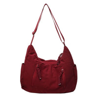 Trendy Women's Soft Cloth Shoulder Bag Solid Color Student 2026 Spring Y2k Casual Style Big Handbags Crossbody Bags for Women Quick Pick Grocers