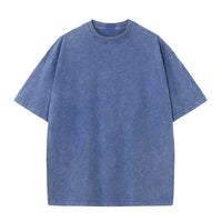 Men's Summer T-shirt 230G Heavy Cotton Vintage Washed T-Shirts Oversized Short Sleeve Loose Streetwear Short Sleeve Tops Tee Quick Pick Grocers