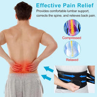 Back Brace Immediate Relief from Back Pain,Sciatica - Breathable Mesh Design with Lumbar Pad- Adjustable Support Straps for Work Econic Blanks