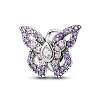 100% 925 Sterling Silver Rainbow Zircon Colorful Butterfly Dragon Shaped Silicone Stopper Charms Beads Fit DIY Bracelets Jewelry Econic Blanks