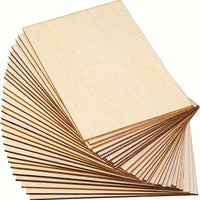 4Pcs/8pcs/15Pcs 6X4in/15X10cm Rectangle Unfinished Wood Sheets for Crafts House Aircraft Ship Boat Arts, DIY Wooden Econic Blanks