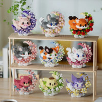 Mini Dog Cat panda raccoon Cute Pet Small Building Block Model Series Ornaments Children's Toy Christmas Birthday Gifts for Kids Purest Peak Salt