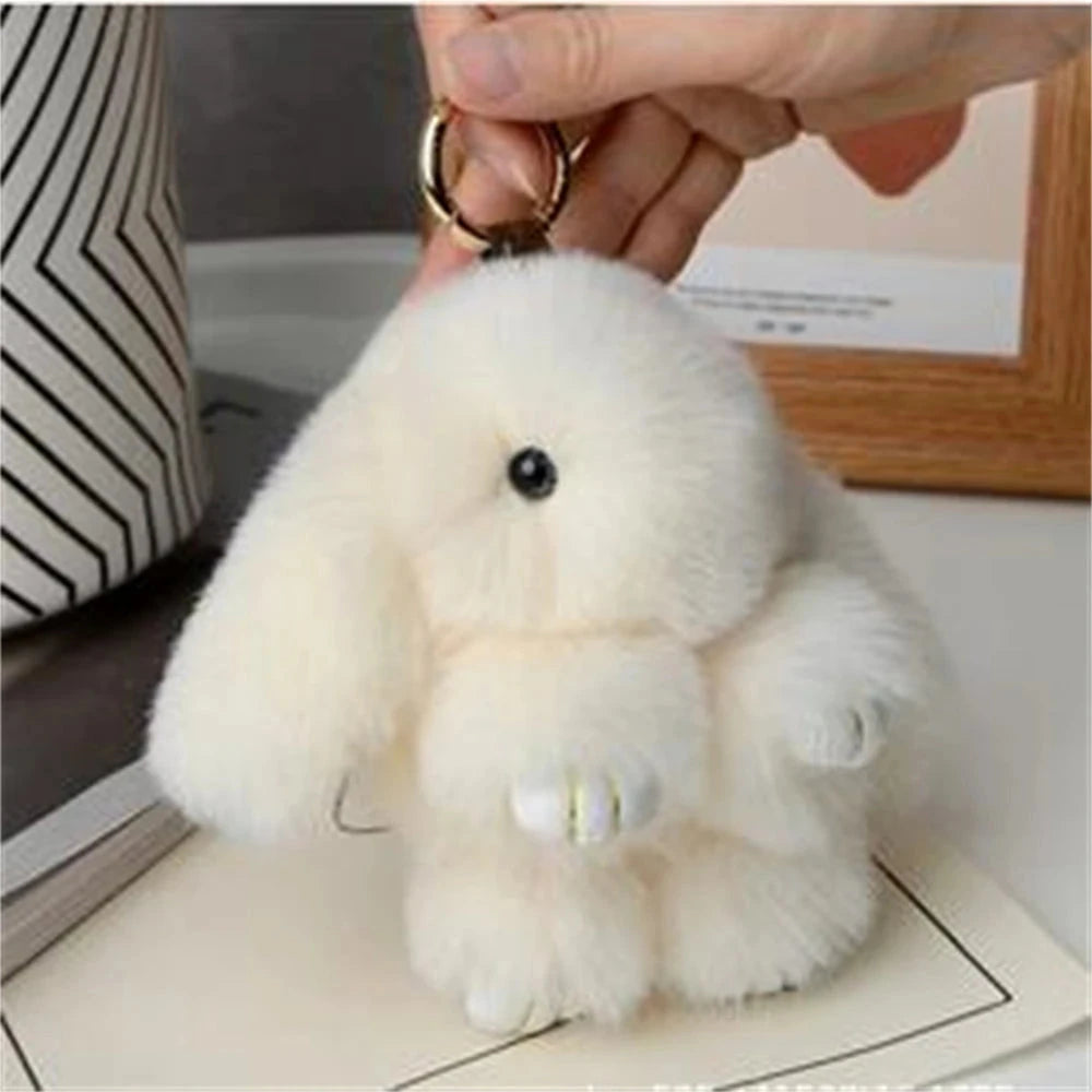15cm Rabbit Fur Keychain Women Bag Car Key chain Pendant Decoration Jewelry Bags Hangings Accessories Gifts Econic Blanks