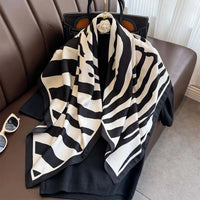 90*90Cm Square Scarf Twill Silk Feeling Women Head Shawls and Wraps Luxury Hair Tree Print Neck Scarves Hijab Bandana Pashmina Econic Blanks