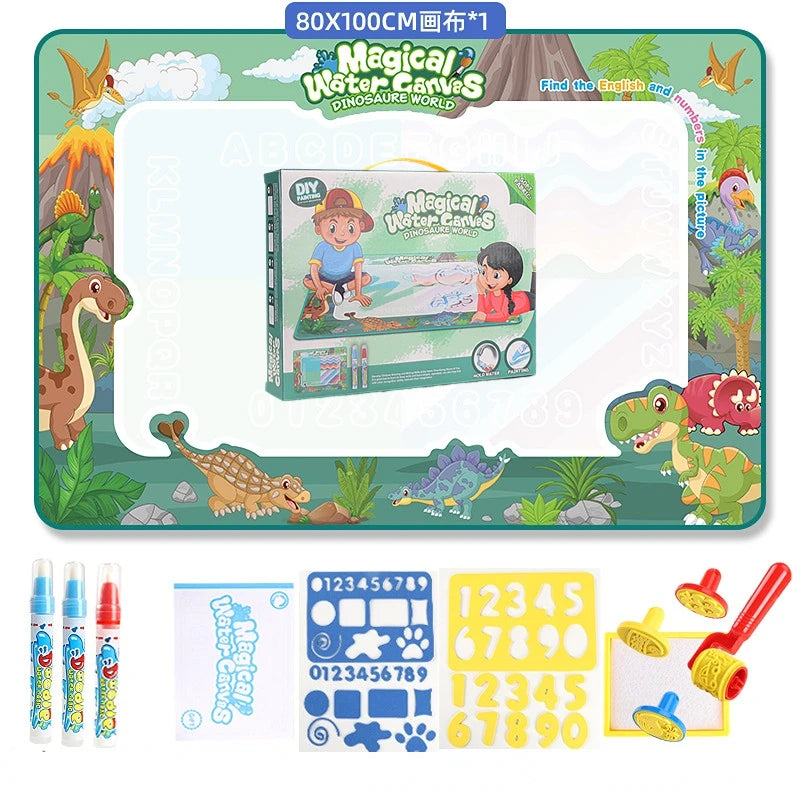100x80CM Magic Water Drawing Mat Coloring Doodle With Reusable Magic Pens Montessori Painting Board Educational Toys Kids Gifts Econic Blanks