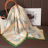 Luxury Print Satin Silk Square Scarf for Women Shawl Hijab Neckerchief Female Hair Ribbon Headband Fashion Wrap Bandana 2023 New Econic Blanks
