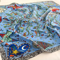 90*90Cm Square Scarf Twill Silk Feeling Women Head Shawls and Wraps Luxury Hair Tree Print Neck Scarves Hijab Bandana Pashmina Econic Blanks