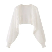 French Ice Silk Knitted Sun-Proof Cardigan Top Women's Summer Thin Jacket Waistcoat Suspender Skirt Shawl Outer Match Blouse Quick Pick Grocers