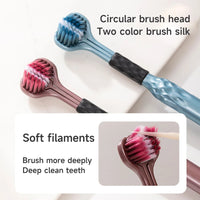 3-Sided Toothbrush for Comprehensive Cleaning | Ideal Angle Design | Raised Tongue Coating Brush | 2-Pack | Soft Bristles for Ge Econic Blanks