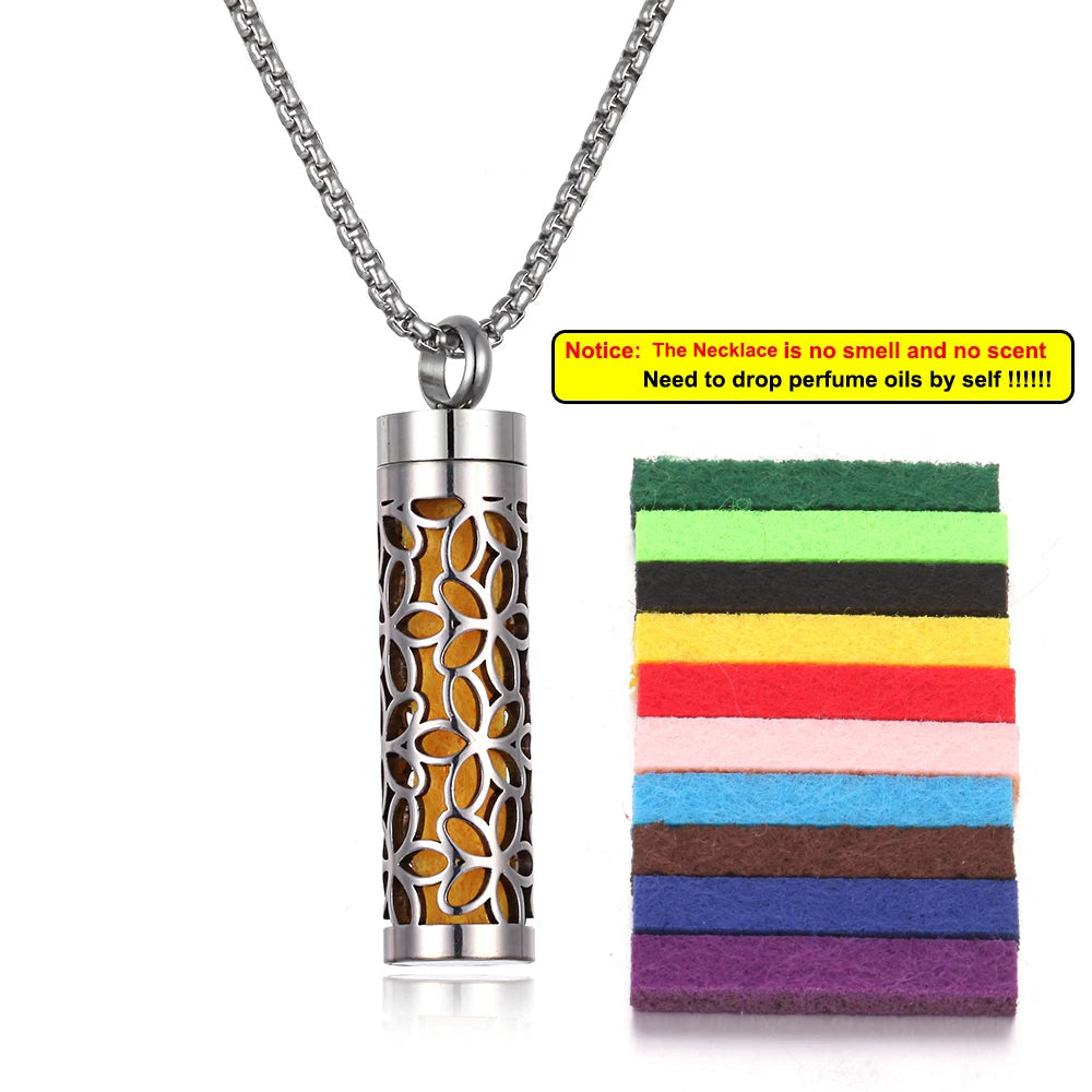 Long Strip Stainless Steel Aromatherapy Necklace Perfume Diffuser Essential Oil Diffuser Pendant Necklace Jewelry Accessories Econic Blanks