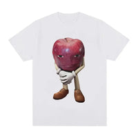 Funny Me Asf Apple with Face Meme T Shirt Unisex Fashion High Quality T Shirts Men Retro Casual Short Sleeve T-shirt Tops Quick Pick Grocers