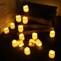 Flickering LED Ivory Electronic Candle, Flameless Tealight Candle, Battery Operated LED Tealight Candle, Ideal for Weddings, Tab Purest Peak Salt
