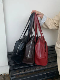 Korean Style Large Capacity Single Shoulder Women's Bag Versatile Vintage Underarm Bag Autumn 2025 New Arrival Tote Bag Quick Pick Grocers
