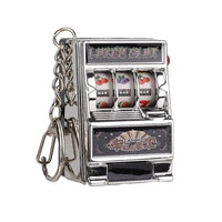 Mini Gambling Slot Machine Key Chains Creative Arcade Pocket Fruit Lucky Jackpot Gadget Antistress Toy Funny Games Keychain Ring Econic Blanks