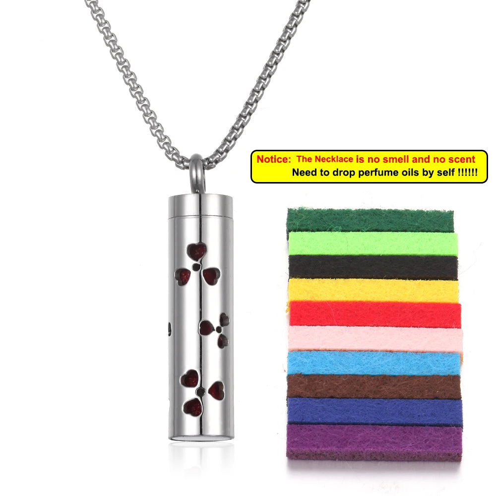 Long Strip Stainless Steel Aromatherapy Necklace Perfume Diffuser Essential Oil Diffuser Pendant Necklace Jewelry Accessories Econic Blanks