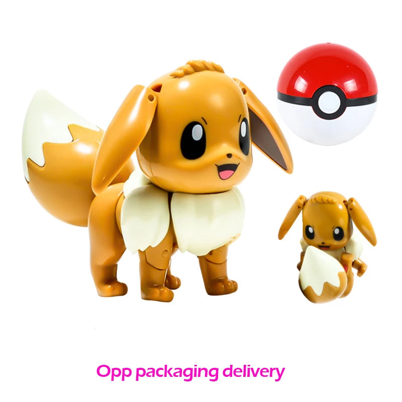 Figure Pokemon Pokeball transform Pikachu Charizard Venusaur Blastoise Mewtwo Gyarados Solgaleo Lunala Eevee poke ball toy gift Quick Pick Grocers