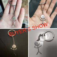 Teamer Funny Middle Finger Stickman Keychain 2025 Cute Trend School Bag Car Key Pendant Couple New Trinket Gift Keyring Econic Blanks