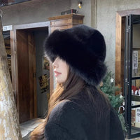 Furry Hats For Women, Autumn Winter Korean Style Warm Hats, Solid Color Flattering Mongolian Hats, Thickened Winter Outfits Purest Peak
