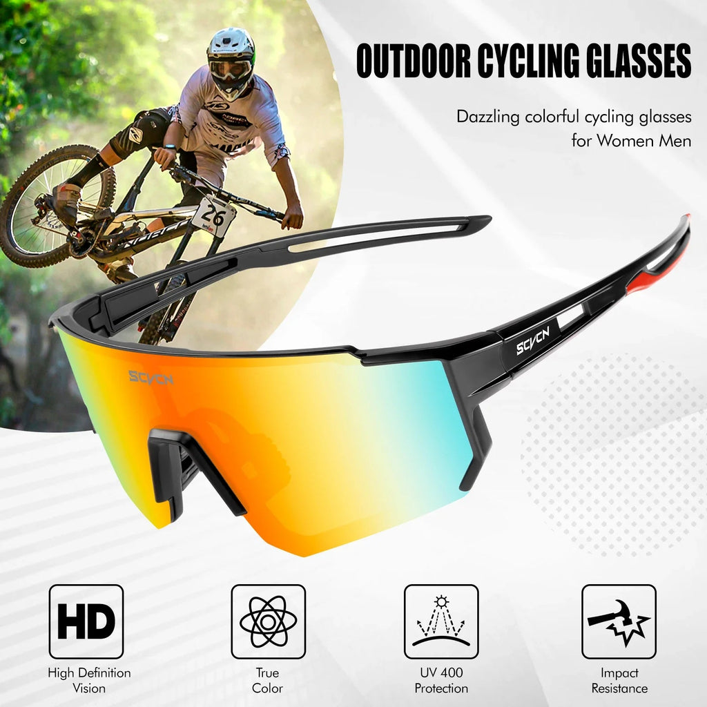 SCVCN Snow Sunglasses Hiking Eyewear Outdoor Cycling for Women Men MTB Bike Glasses Sports Mountain Cycling UV400 Skiing Goggles Quick Pick Grocers