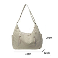 Trendy Women's Soft Cloth Shoulder Bag Solid Color Student 2026 Spring Y2k Casual Style Big Handbags Crossbody Bags for Women Quick Pick Grocers