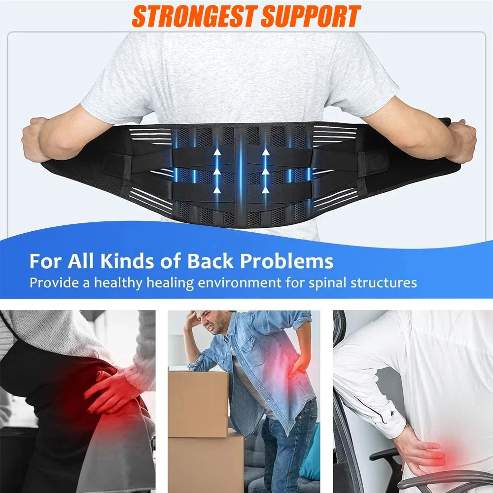 Back Brace Immediate Relief from Back Pain,Sciatica - Breathable Mesh Design with Lumbar Pad- Adjustable Support Straps for Work Econic Blanks