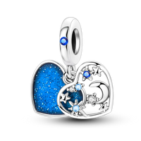 2025 Hot Sale Charms Bead 925 Sterling Silver Pink Butterfly Luminous Firefly Dangle Fit Bangle Bracelet Necklace DIY Jewelry Econic Blanks