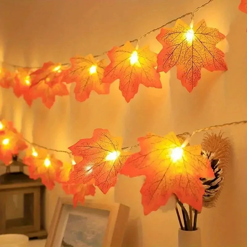 1pc 10/20 LED Maple Leaf String Lights Battery Powered Fairy Lights For Home Party Holiday Arrangement Scene Outdoor Decoration Econic Blanks