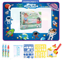 100x80CM Magic Water Drawing Mat Coloring Doodle With Reusable Magic Pens Montessori Painting Board Educational Toys Kids Gifts Econic Blanks
