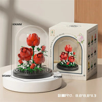 Eternal Flower Bouquet Bonsai Potted Plant Micro Building Blocks Model Home Decoration Puzzle Toys Kids Birthday Christmas Gifts Purest Peak Salt