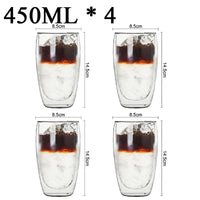 2-18PCS Double Wall High Borosilicate Glass Mug Heat Resistant Tea Milk Juice Coffee Water Cup Bar Drinkware Gift Creativity Set Quick Pick Grocers