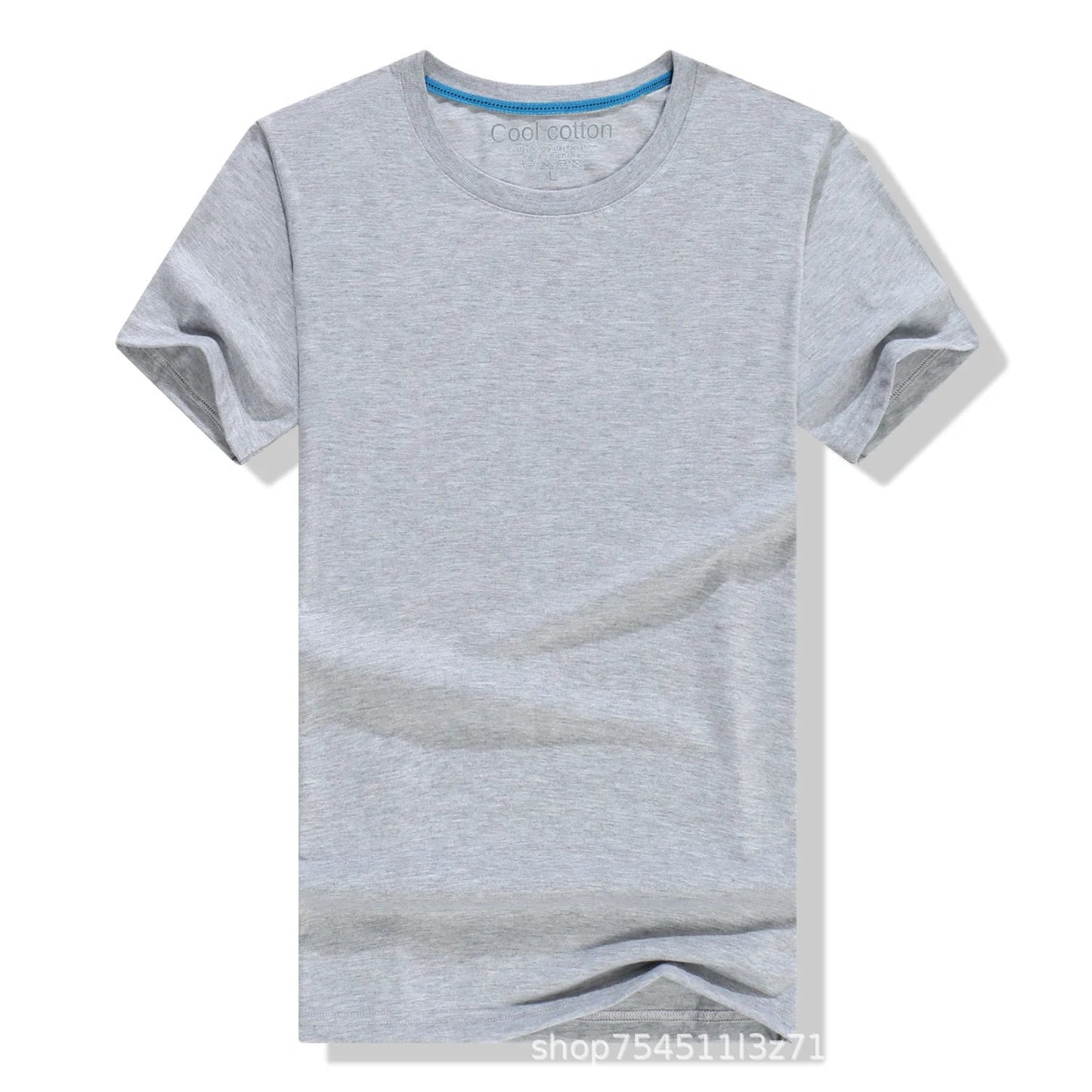 2026 Brand New 100% Cotton Mens T-shirt Pure Color Men T Shirts Round Collar Short-Sleeve Man T-shirt Top Tees For Male Clothes Quick Pick Grocers