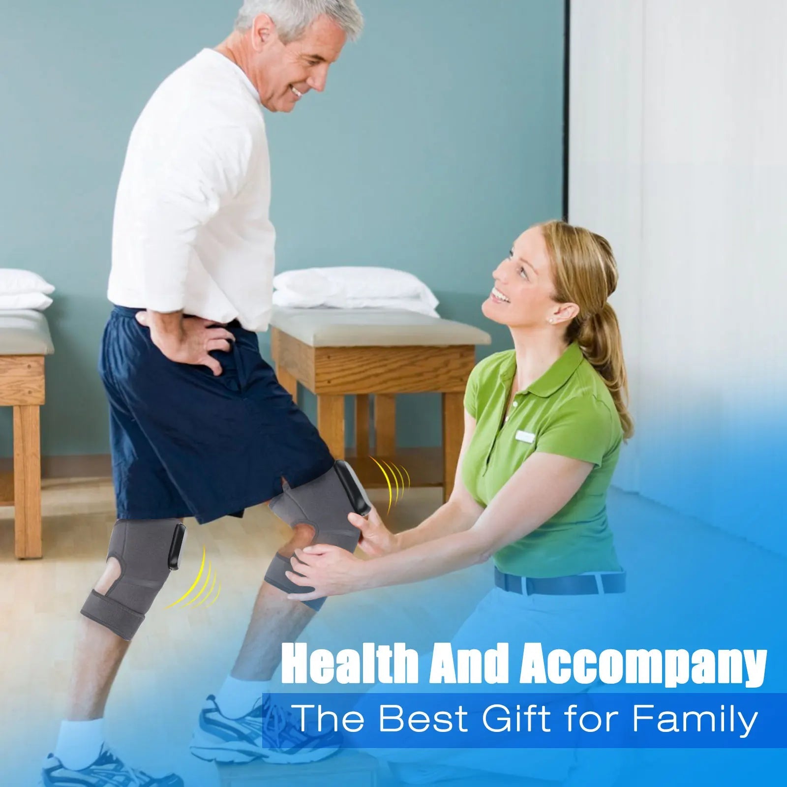 Eletric Heating Knee Massage Device Vibration Knee Pads for Shoulder Elbow Joint Warm Massage Thermal Knee Pad Blood Circulation Quick Pick Grocers