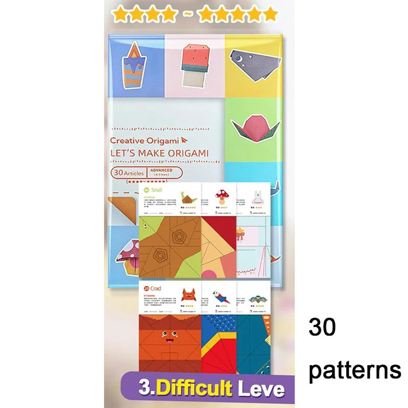 Origami Kit 30/96 Sheets Origami Paper Craft Guiding Book DIY Art Craft Projects Supplies for Beginners Children Kids Boys Girls Quick Pick Grocers