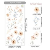 Boho Flowers Wall Stickers Child Watercolor Bedroom Living Room Home Decor Art Eco-frienly Removable Decals PVC Murals Econic Blanks