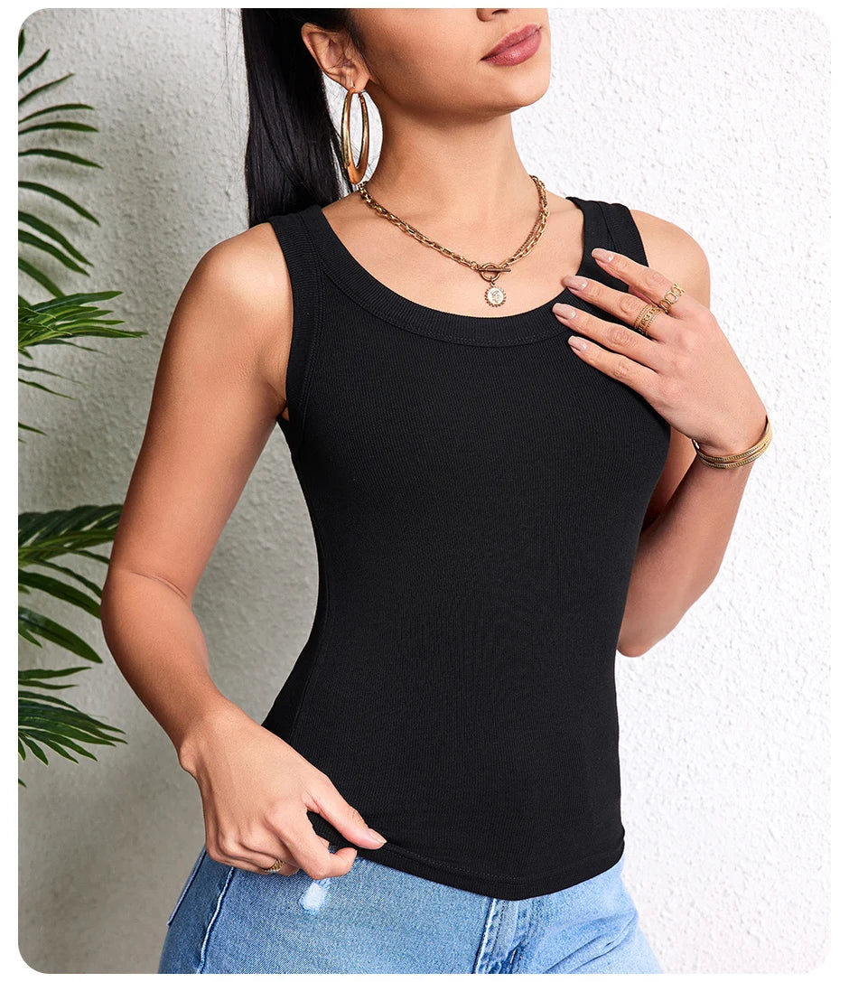 3-piece Ladies Solid Color Vest Fashion Joker Young Woman Threaded Camisole Quick Pick Grocers