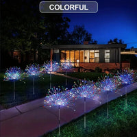 NEW 200LEDs Solar Fireworks Lights Outdoor Waterproof Solar Garden Lights 8 Lighting Modes With Remote Control Decorations Light Econic Blanks